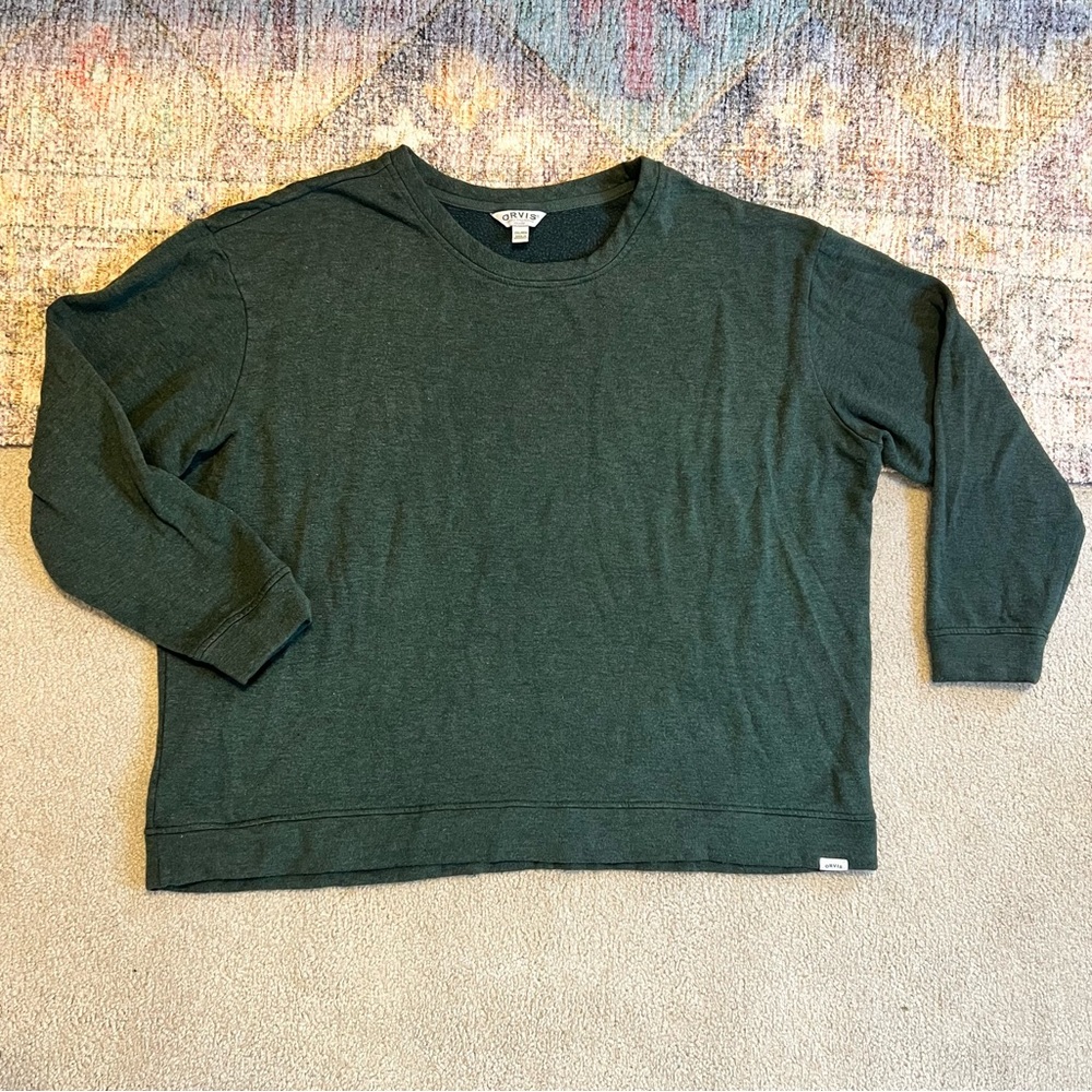 Orvis Womens Green Crewneck Sweatshirt Size XXL